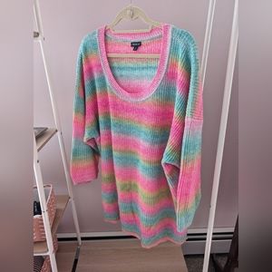 Bright pastel rainbow sweater, great for spring
